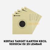 KERTAS TARGET KARTON KECIL 10x10cm (ISI 25 lbr)