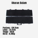 GUN CASE HARDCASE / BOX SENAPAN + RODA 138X38X17CM FIBER GLASS