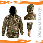 T-SHIRT GREYHOUND CAMO KATUN TANGAN PANJANG TOPI (DARKWOOD)