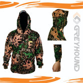T-SHIRT GREYHOUND CAMO KATUN T. PANJANG TOPI (MOSSY OAK) - M L XL