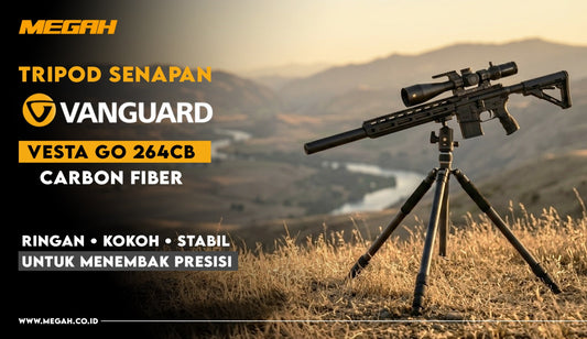 TRIPOD SENAPAN VANGUARD VESTA GO 264CB CARBON FIBER – Ringan, Kokoh, Stabil untuk Menembak Presisi