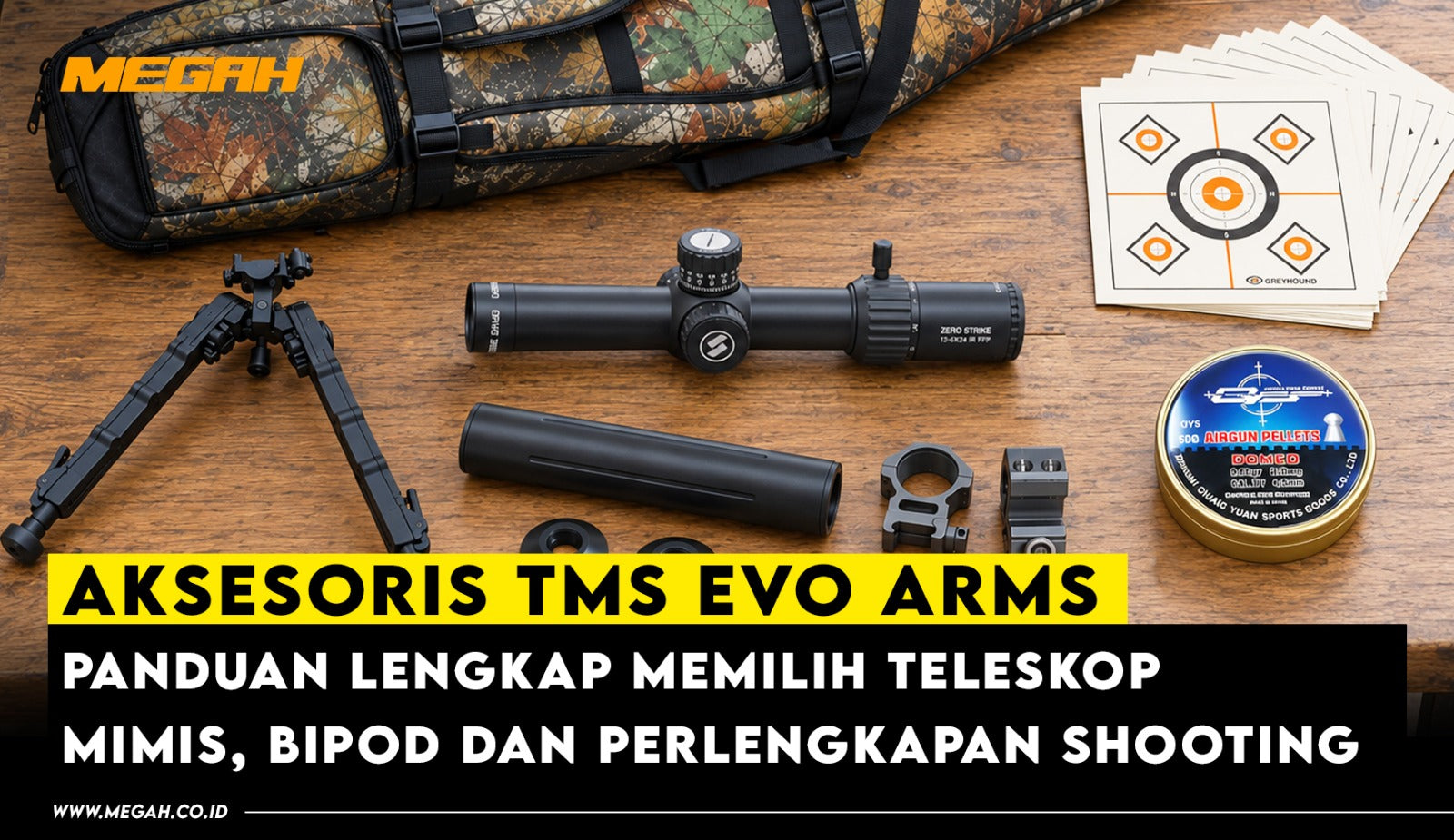 Aksesoris TMS Evo Arms: Panduan Lengkap Memilih Teleskop, Mimis, Bipod dan Perlengkapan Shooting