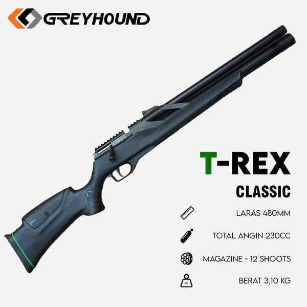 SENAPAN ANGIN GREYHOUND T-REX CLASSIC + DRAT PEREDAM