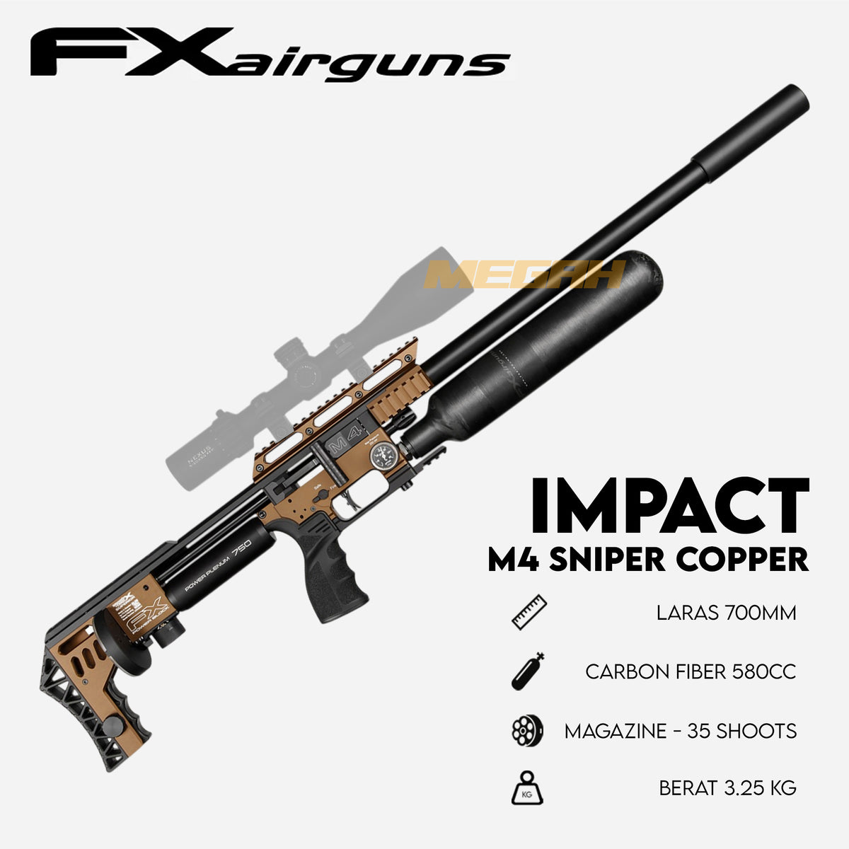 SENAPAN ANGIN FX IMPACT M4 SNIPER COPPER Gambar utama produk