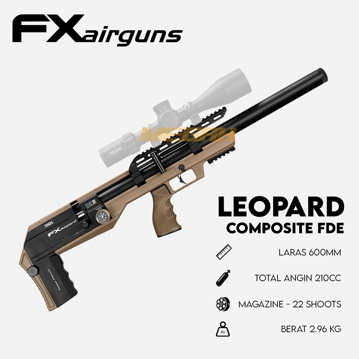 SENAPAN ANGIN FX AIRGUNS LEOPARD COMPOSITE FDE
