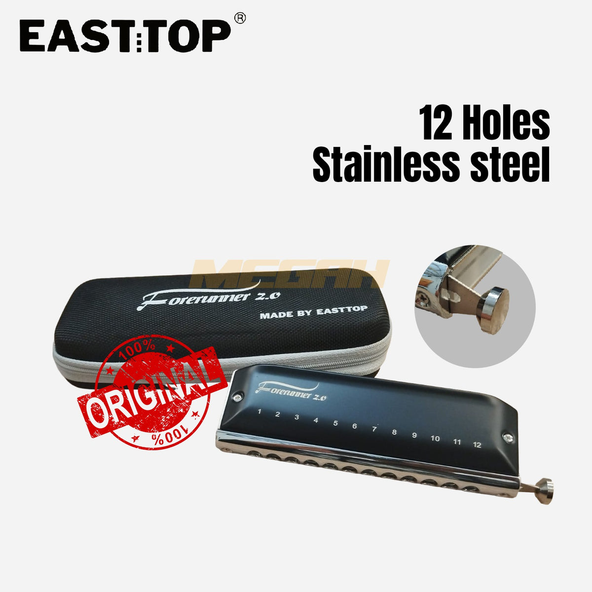 HARMONICA EAST TOP FORERUNNER 2.0 12 HOLES KEY C