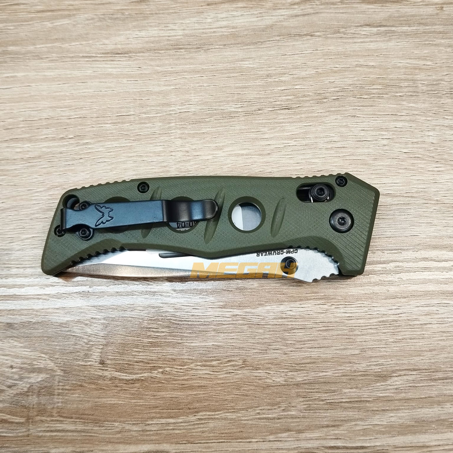 PISAU LIPAT BENCHMADE MINI ADAMAS GREEN SILVER