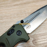 PISAU LIPAT BENCHMADE MINI ADAMAS GREEN SILVER