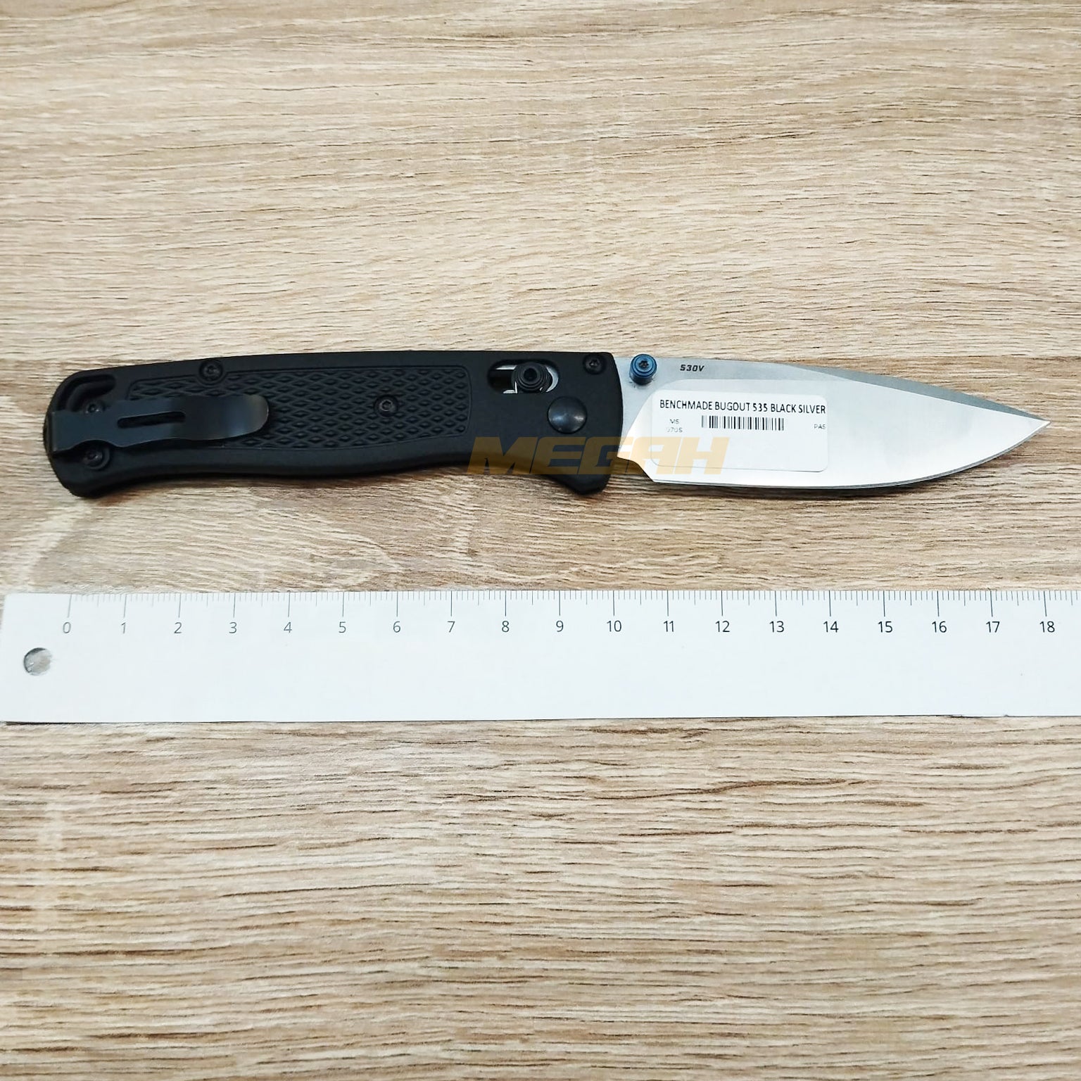 PISAU LIPAT BENCHMADE BIGOUT 535 BLACK SILVER