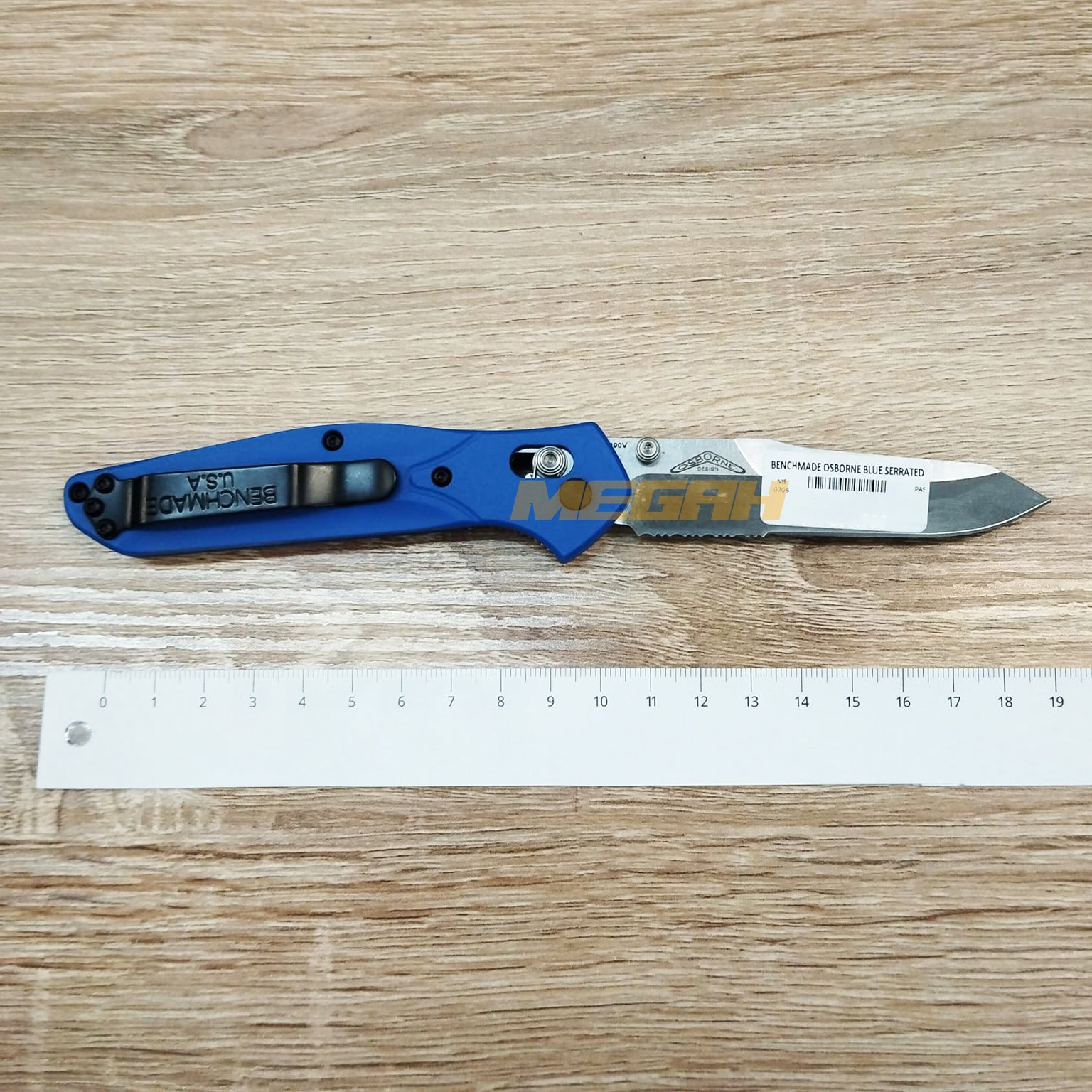 PISAU LIPAT BENCHMADE OSBORNE BLUE SERRATED
