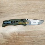 PISAU LIPAT BENCHMADE MINI ADAMAS GREEN SILVER