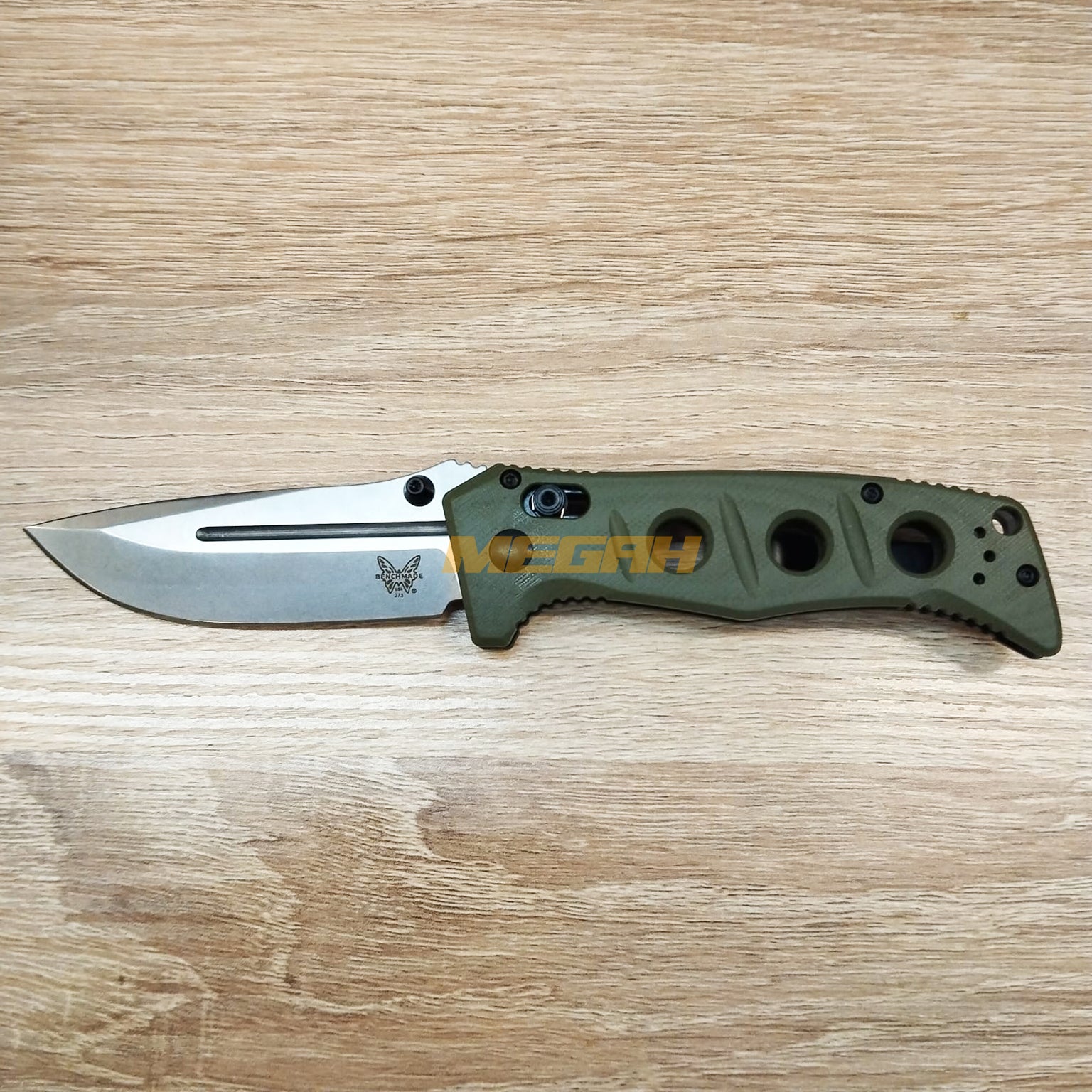 PISAU LIPAT BENCHMADE MINI ADAMAS GREEN SILVER