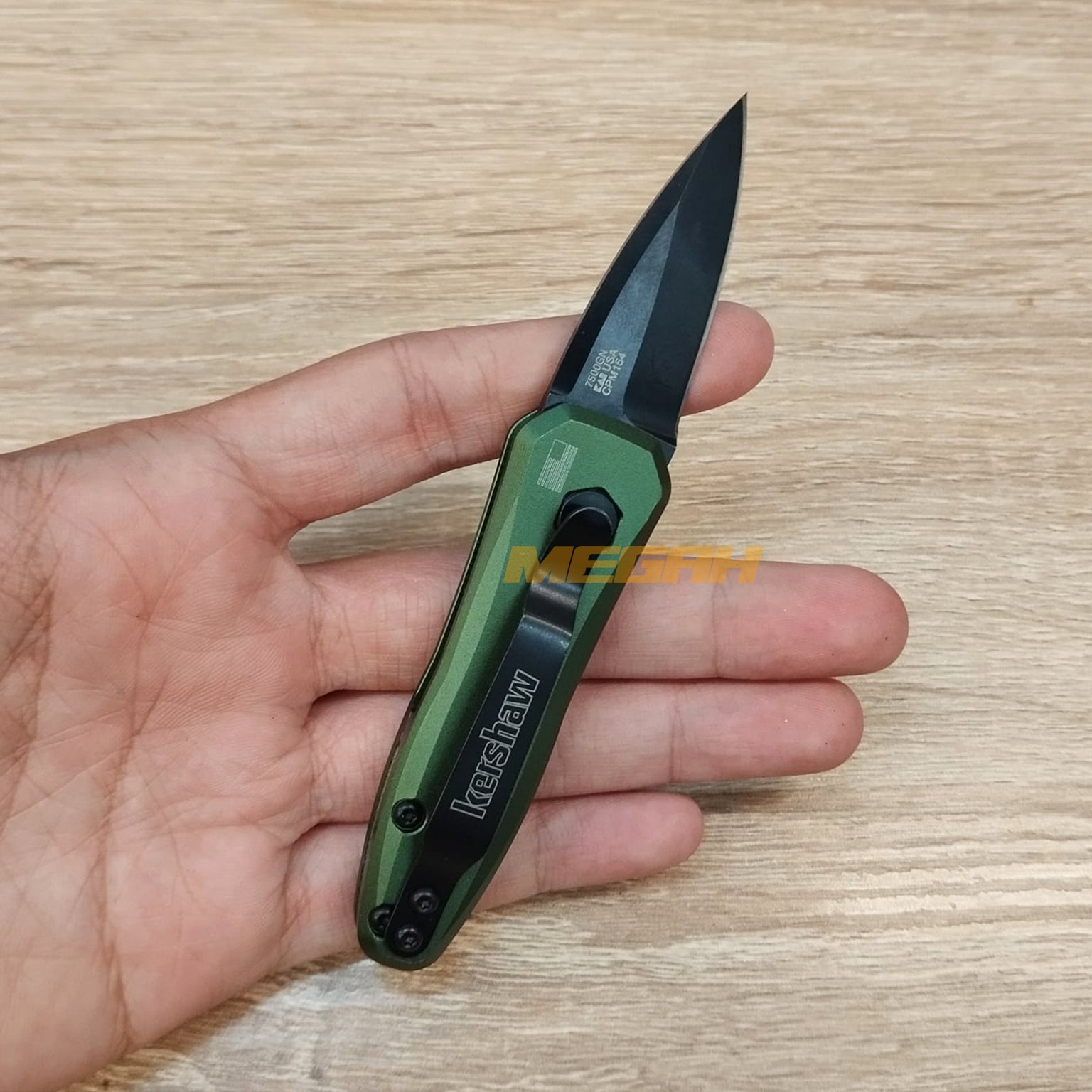 PISAU LIPAT KERSHAW LAUNCH AUTOMATIC GREEN