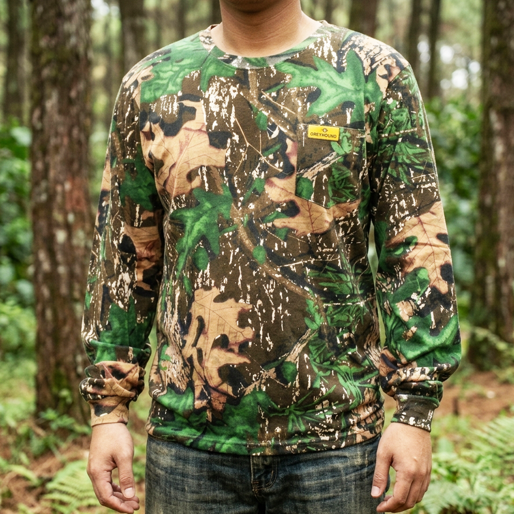 GREYHOUND T-SHIRT CAMOU TANGAN PANJANG