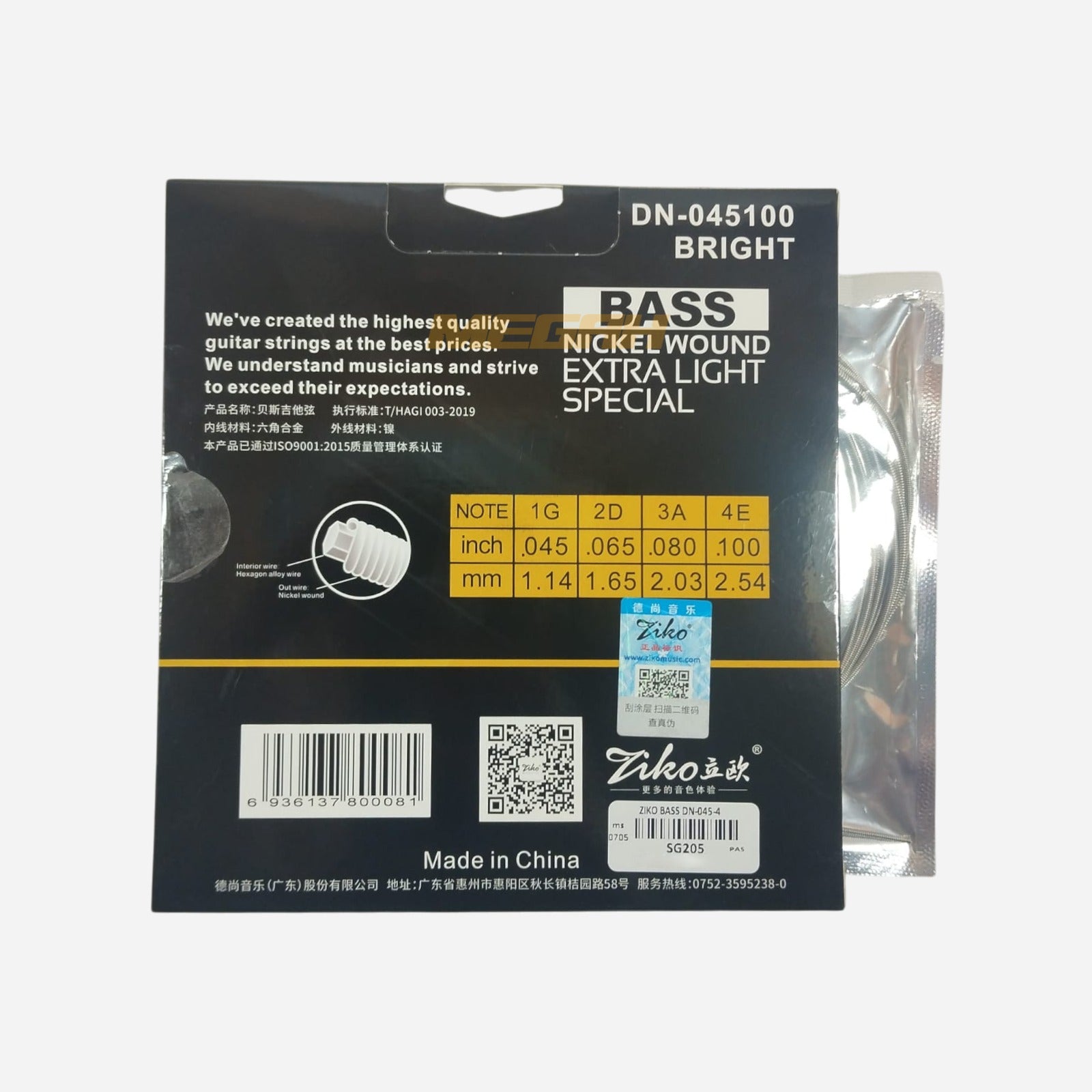 SENAR GITAR BASS ELEKTRIK ZIKO 4 STRINGS