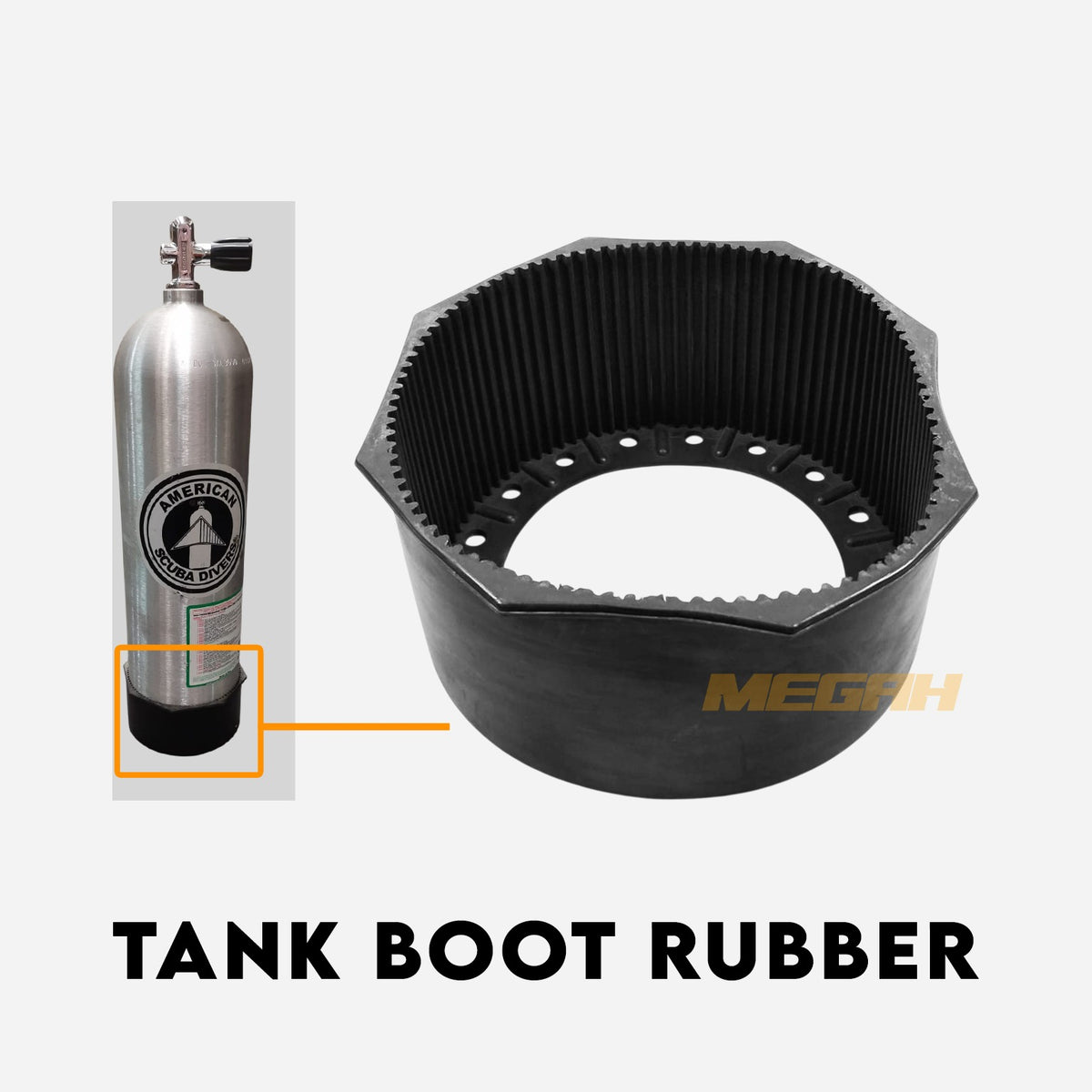 AMSCUD RUBBER TANK BOOT ( PELINDUNG BAWAH TABUNG SCUBA )