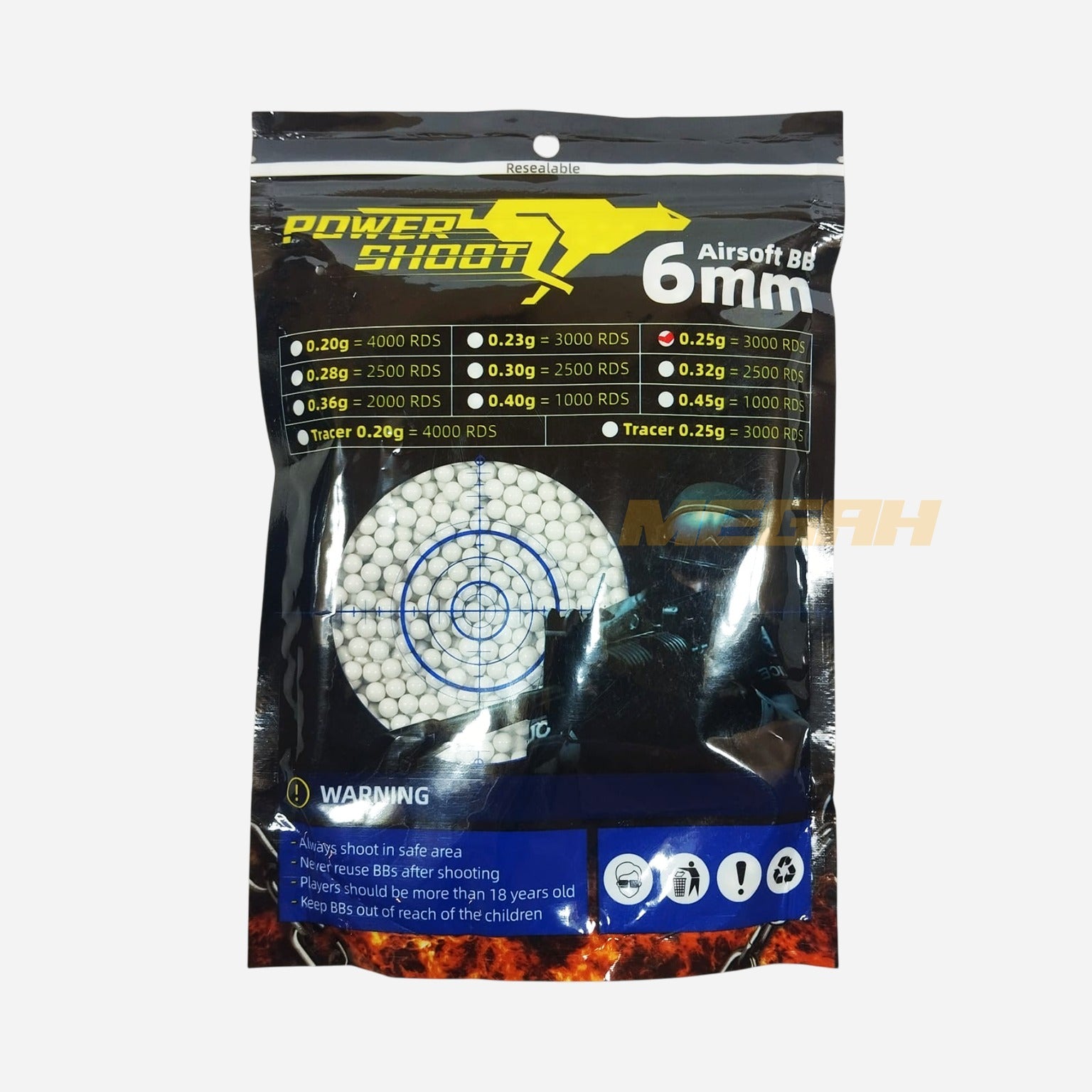 BB POWER SHOOT 3000pcs 0.250g Gambar sekunder produk