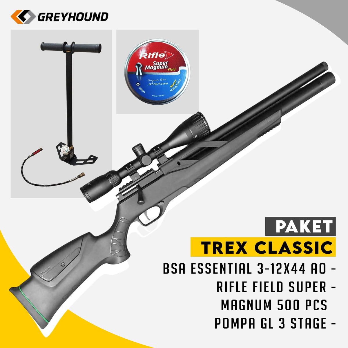PAKET SENAPAN ANGIN GREYHOUND T-REX CLASSIC Gambar utama produk