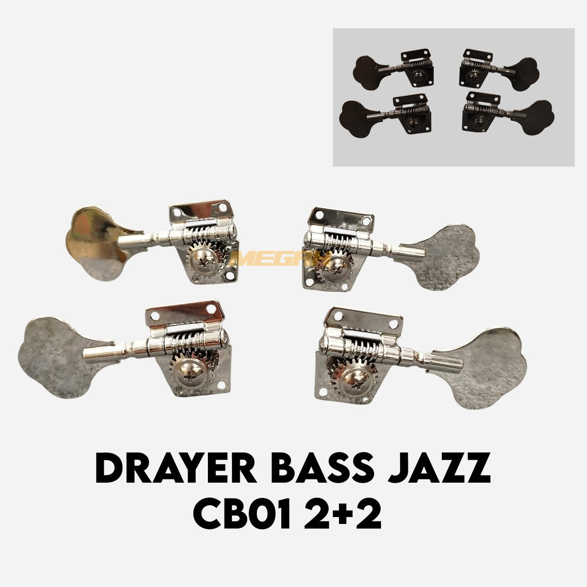 DRYER JAZZ BASS 4 STRING R2+L2 - BLACK & CHROME