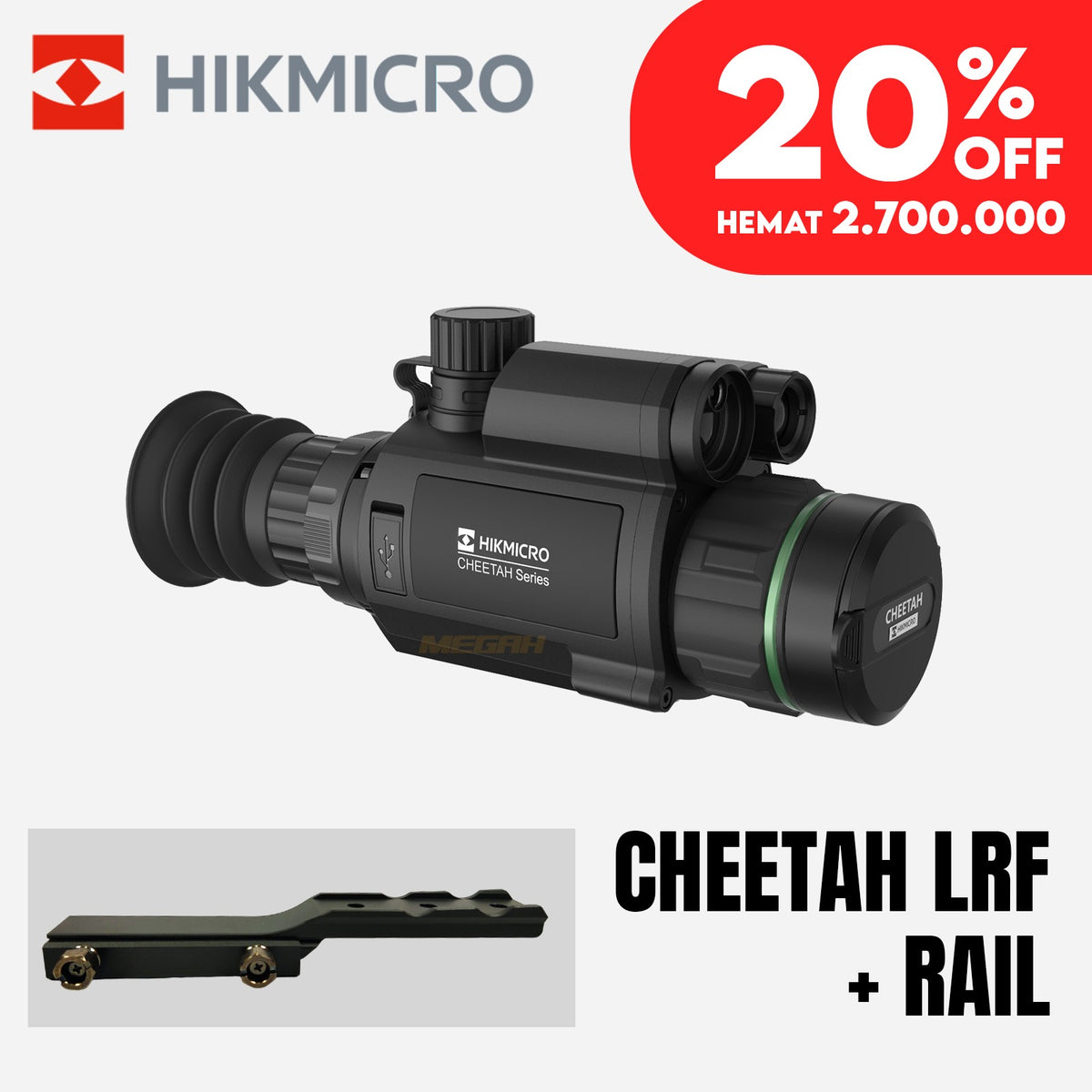 HIKMICRO CHEETAH LRF DIGITAL NIGHT VISION SCOPE+RAIL