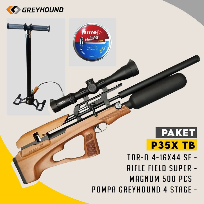 PAKET SENAPAN ANGIN GREYHOUND P35X-TB  BOTOL CARBON Gambar utama produk