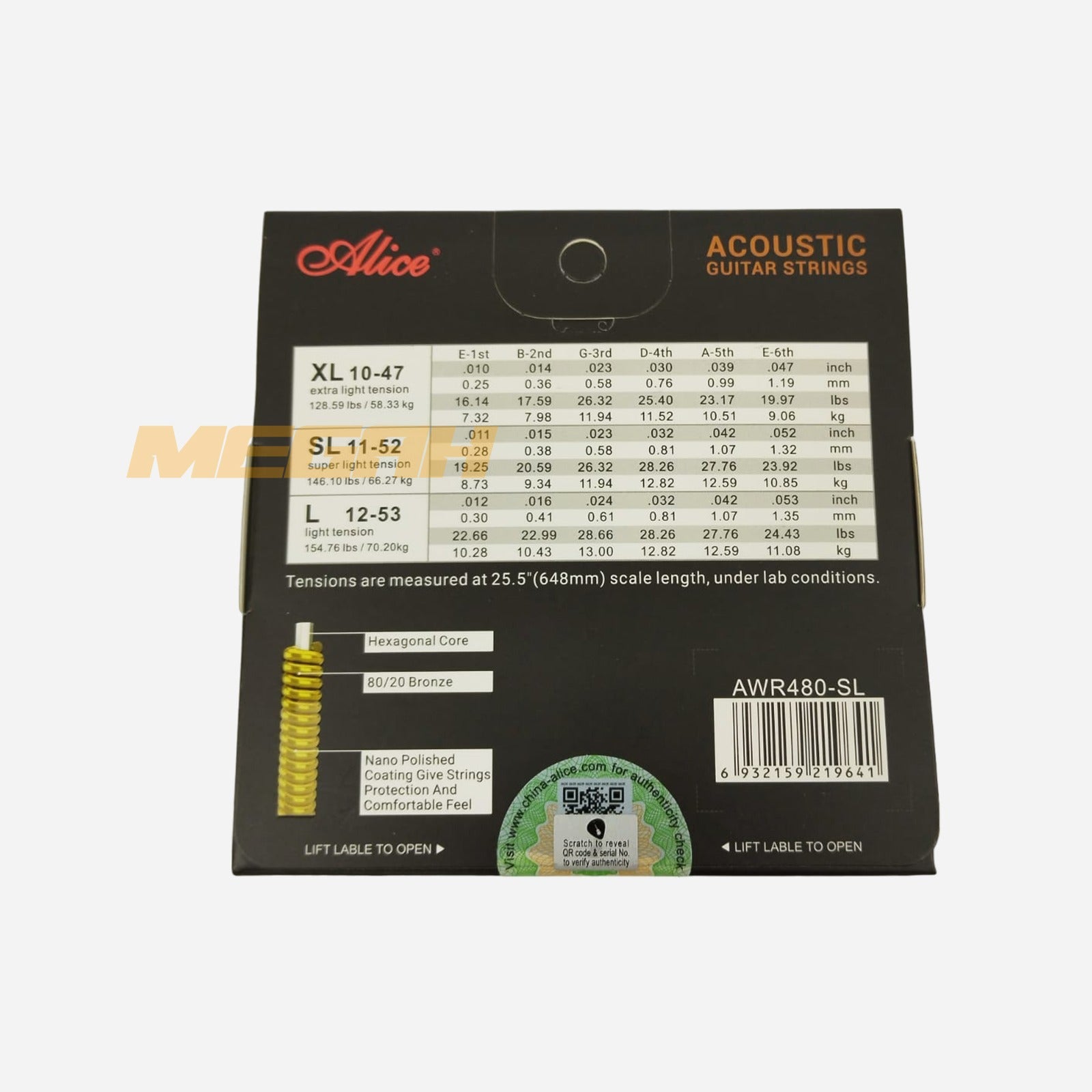 Alice AWR480 SL Acoustic Guitar Strings | Senar Gitar Akustik Bronze