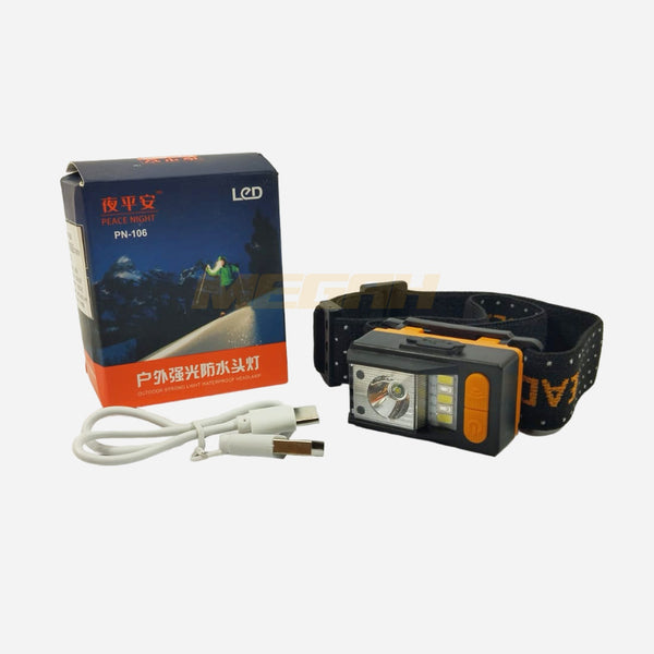 SENTER KEPALA HEADLAMP WATERPROOF USB LED