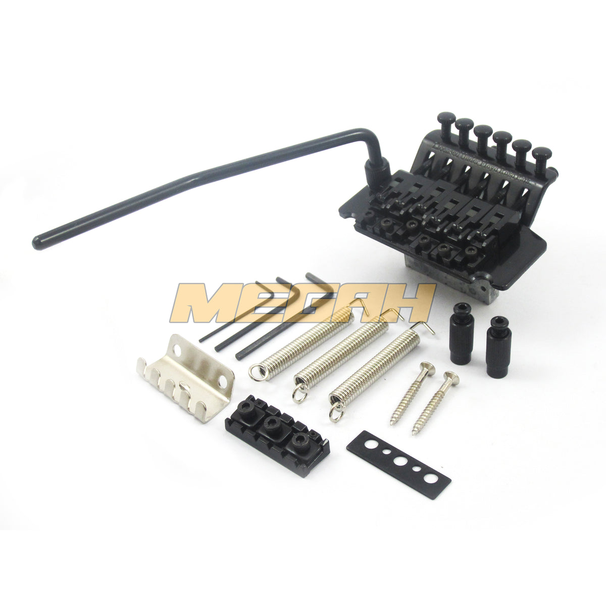 TREMOLO UP DOWN 6 STRING - BLACK/CHROME (AG009) - Megah Sport