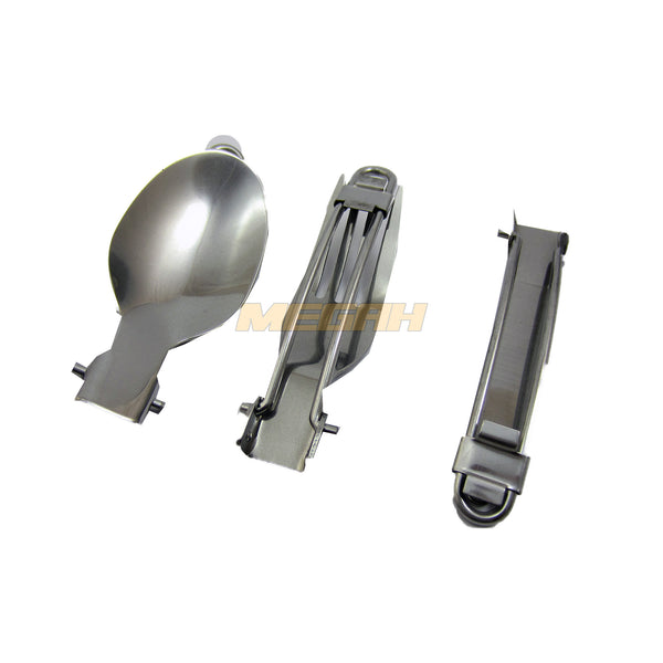 SENDOK GARPU PISAU LIPAT PORTABEL STAINLESS STEEL (LA148) - Megah Sport