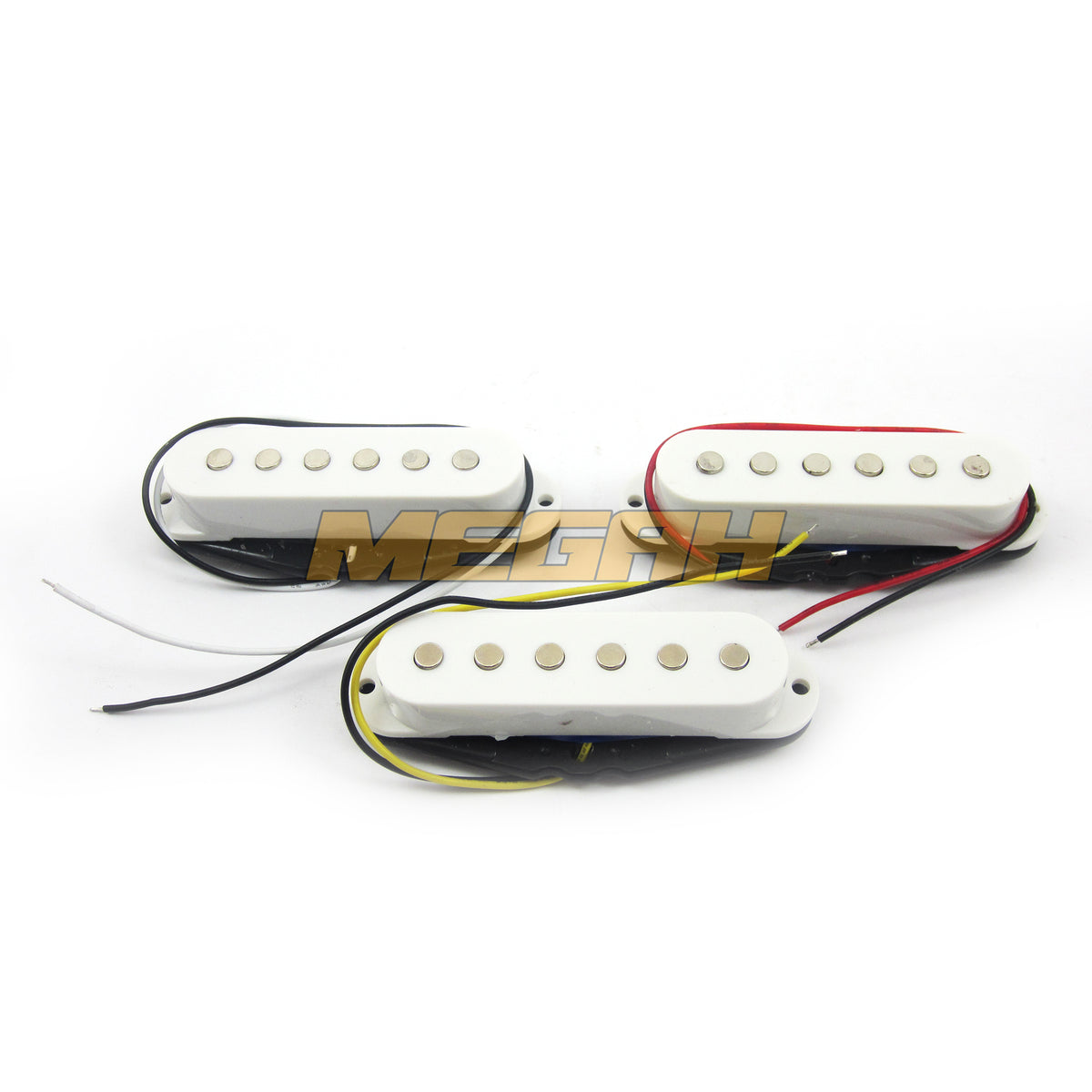 PICK UPS SINGLE 6 STRING SET (NECK, MEDIUM & BRIDGE) - WHITE (AG692) - Megah Sport