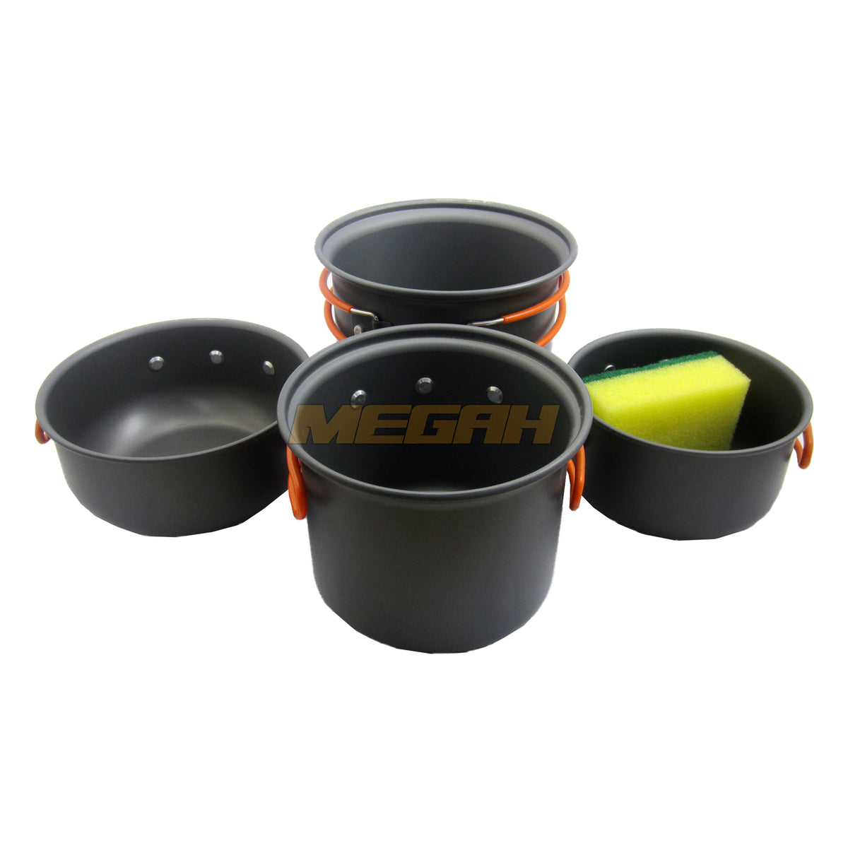 COOKING SET ALAT MASAK CAMPING SET AL208 ISI 4 PCS (LA044) - Megah Sport
