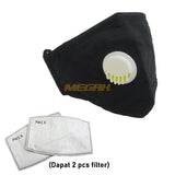 MASKER VENTILATOR 100% KATUN DENGAN 2 PCS FILTER IMPORT (LA010) - Megah Sport