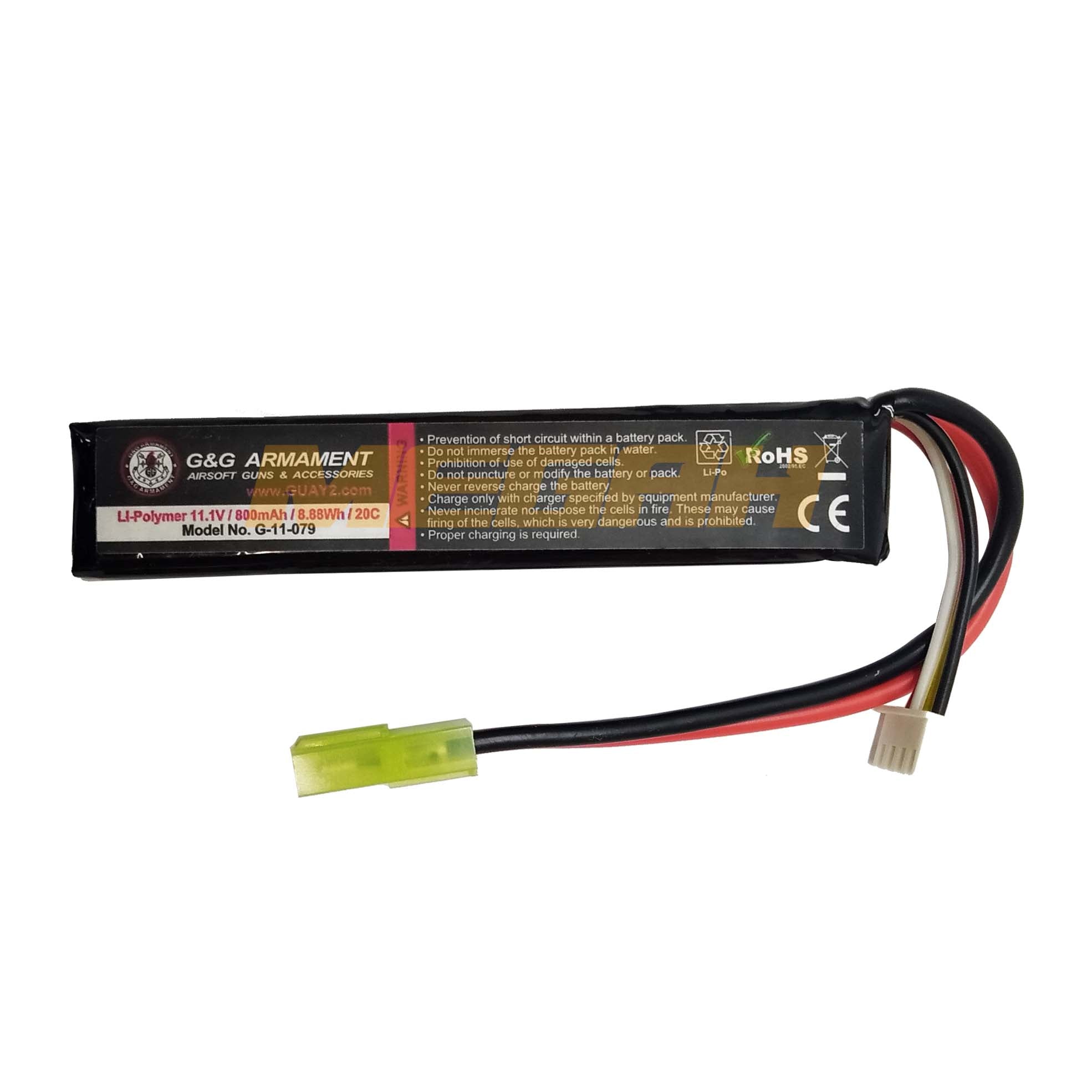 BATERAI G&G ARP 1-PIECE 11-1V 800 MAH Gambar sekunder produk