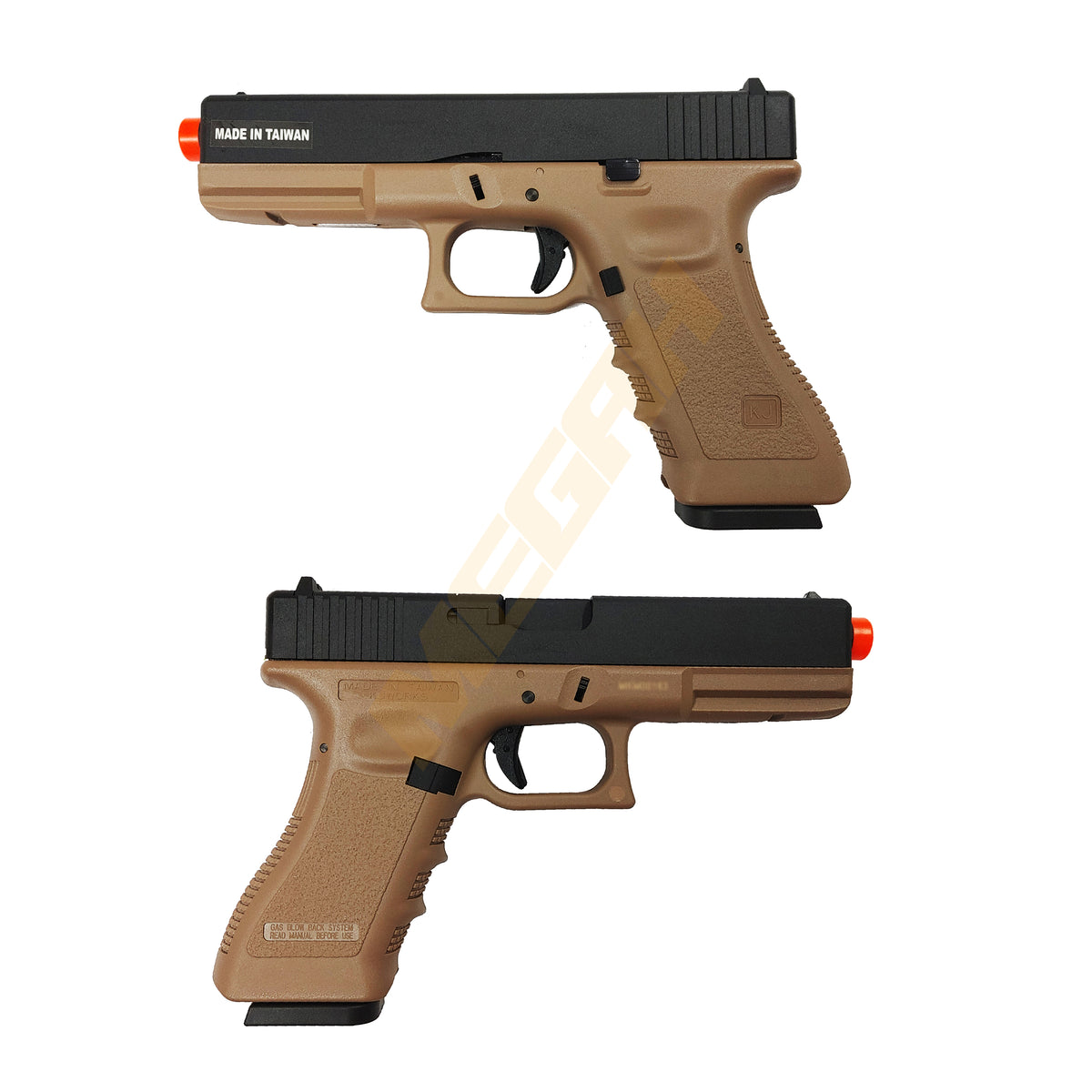 KJW G17 BLACK / TAN - AIRSOFT GUN
