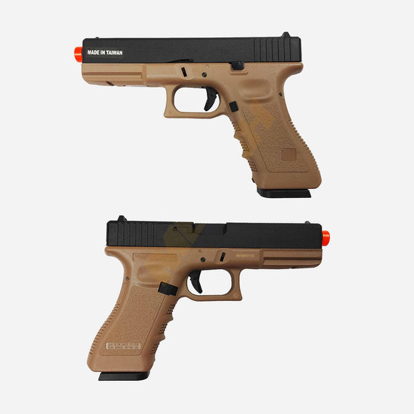 KJW G17 BLACK / TAN - AIRSOFT GUN