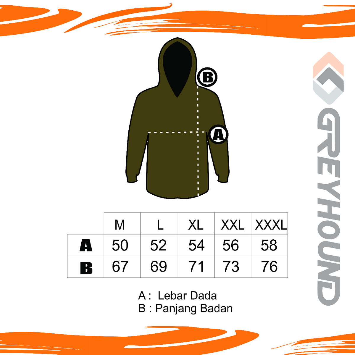 KAOS GREYHOUND CAMO KATUN T. PANJANG TOPI (DARKWOOD) - XXL XXXL