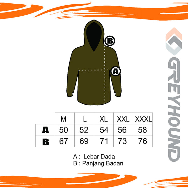 KAOS GREYHOUND CAMO KATUN T. PANJANG TOPI (DARKWOOD) - XXL XXXL