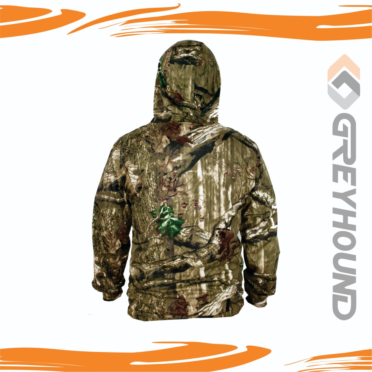 KAOS GREYHOUND CAMO KATUN T. PANJANG TOPI (DARKWOOD) - XXL XXXL