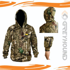 KAOS GREYHOUND CAMO KATUN T. PANJANG TOPI (DARKWOOD) - XXL XXXL