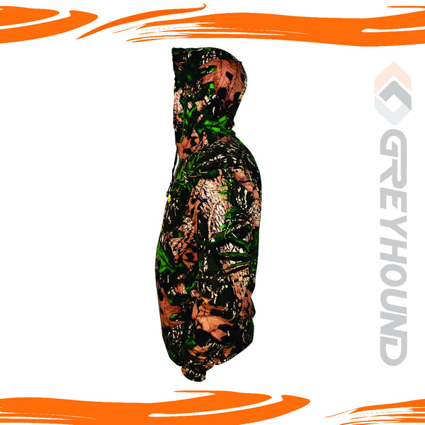 T-SHIRT GREYHOUND CAMO KATUN T. PANJANG TOPI (MOSSY OAK) - M L XL