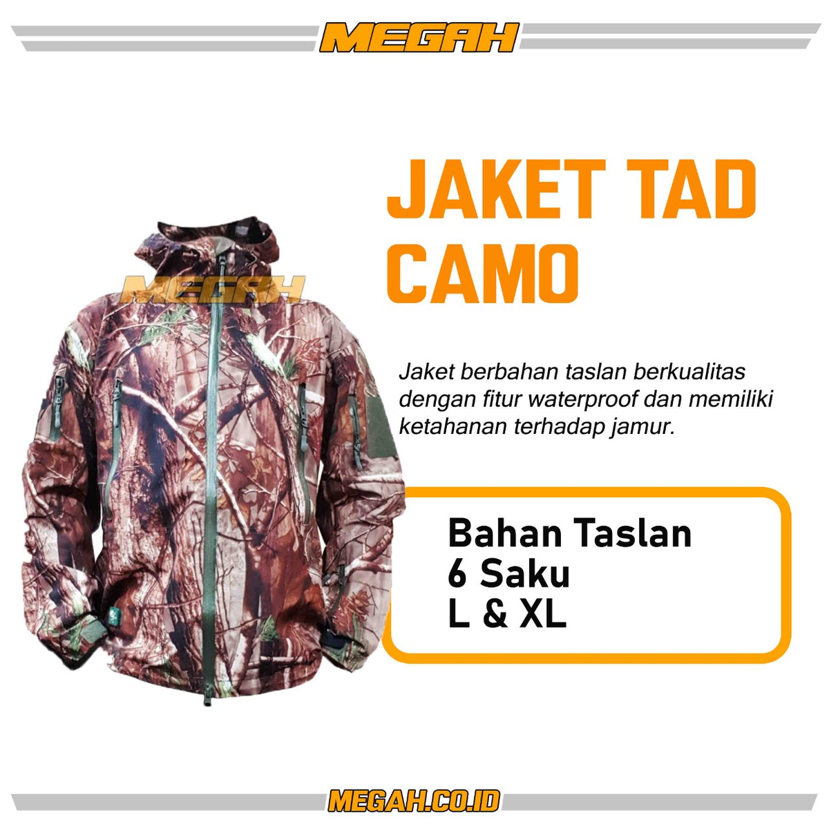 JAKET CAMO SPORT CHIEF OUTDOOR WATERPROOF