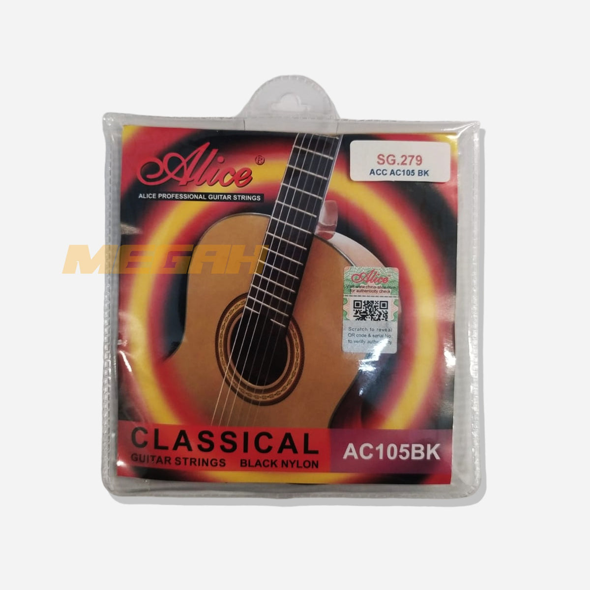 SENAR GITAR CLASSIC ALICE AC105BK-H - BLACK NYLON (SG279)